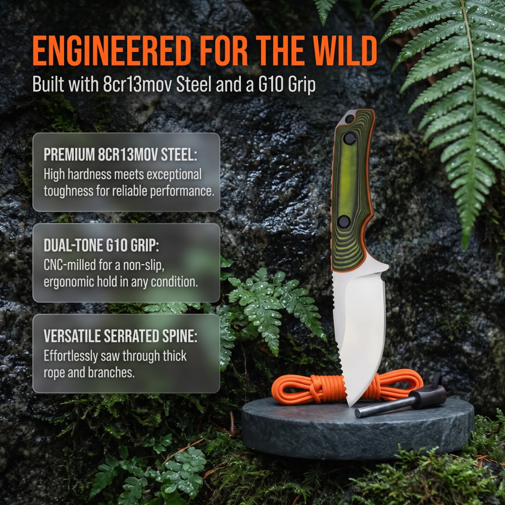 15017 Nóż z ostrzem stałym do  – Bushcraft Knife Fixed recenzja i cena